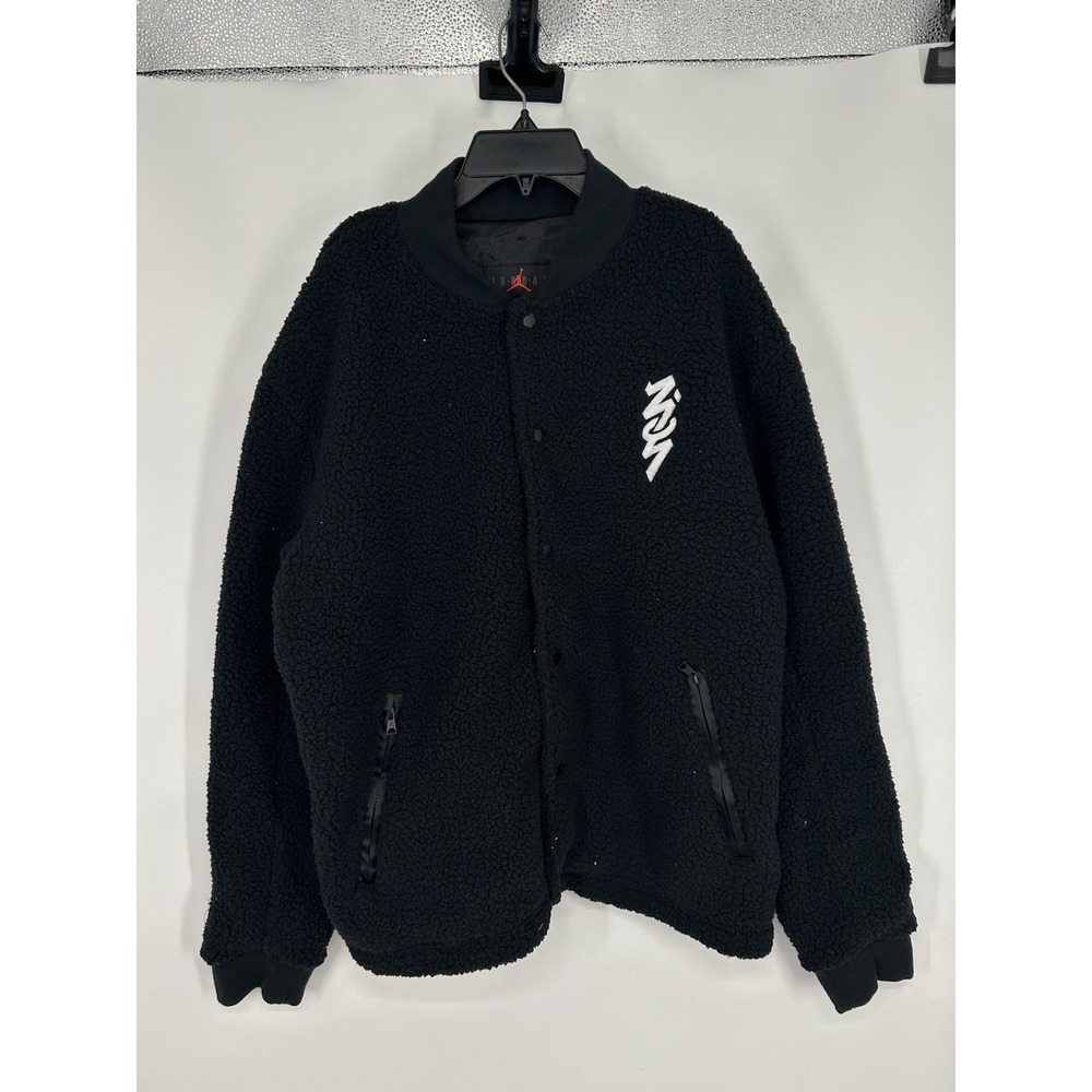 Nike Air Jordan Zion Williamson Sherpa Button Up Jacket Fleece DX0665-010 Medium